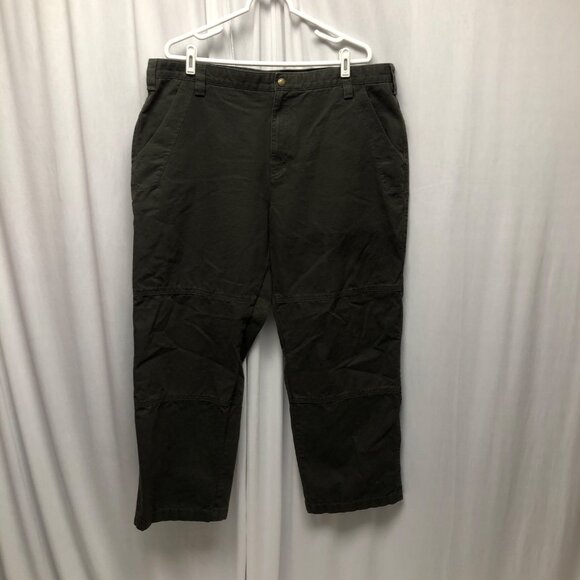 Cabelas Outfitter Series Pants Mens Size 40x30 Olive Green Slash Pockets Trouser - Picture 1 of 8
